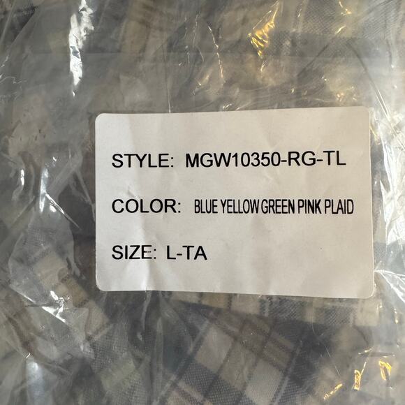 Hawker Rye Long Sleeve Button Down Shirt Multicolor Plaid NWT Men L Tall - Picture 8 of 9